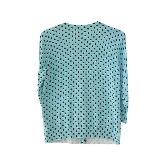 Talbots Polka Dot Button Down Cardigan Sz Large Petite - Picture 2 of 8